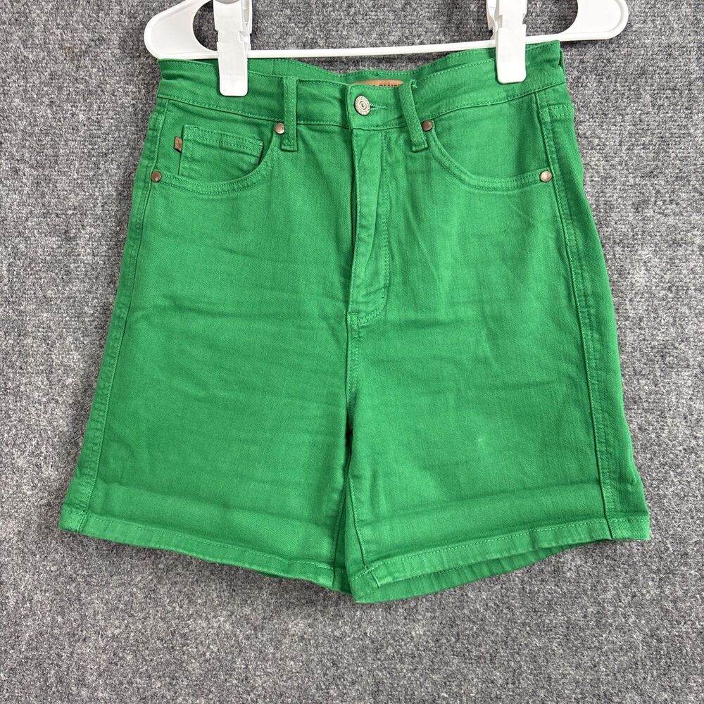 Judy Blues Shorts Womens Size L Green Denim Stretch JB150283